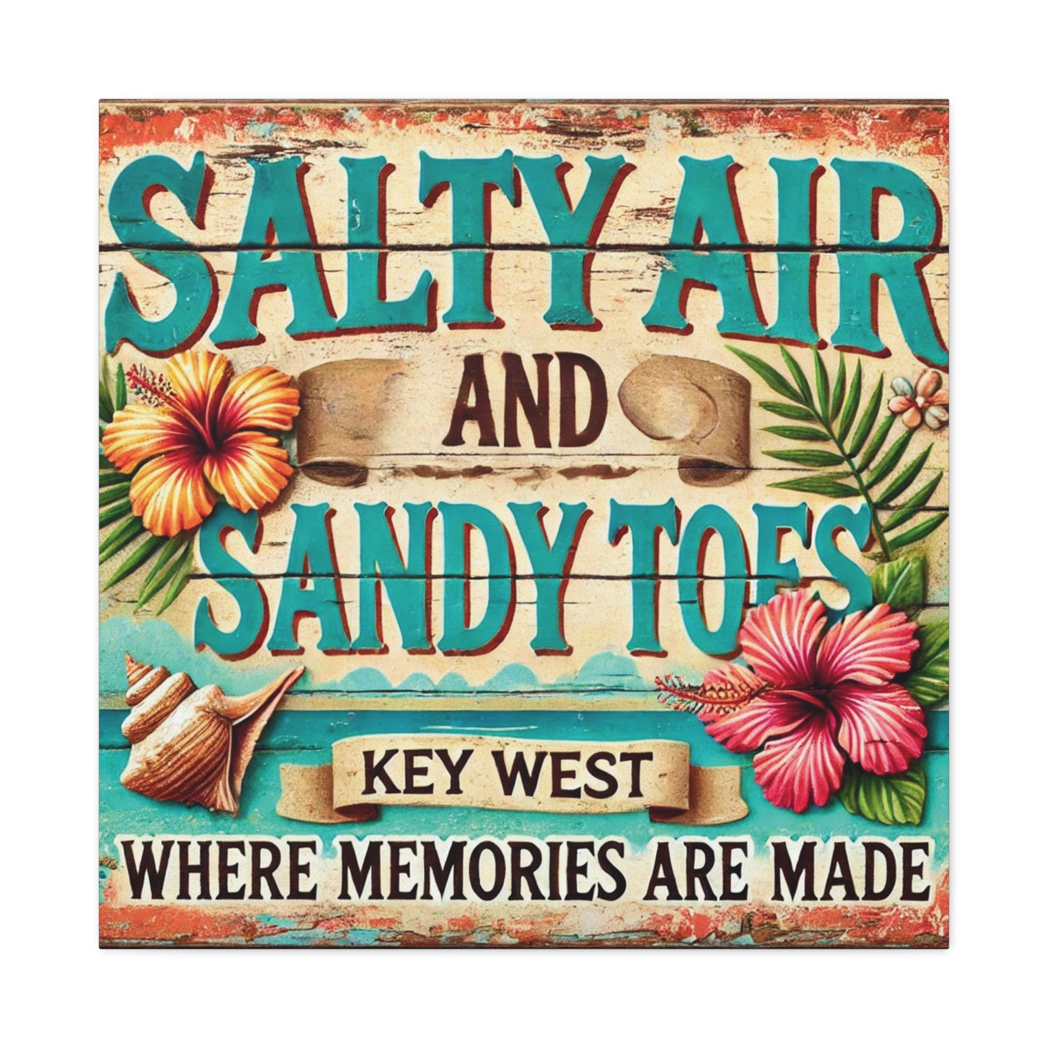 Bring Key West Vibes Home with "Salty Air and Sandy Toes" Art Matte Canvas, Stretched, 1.25"