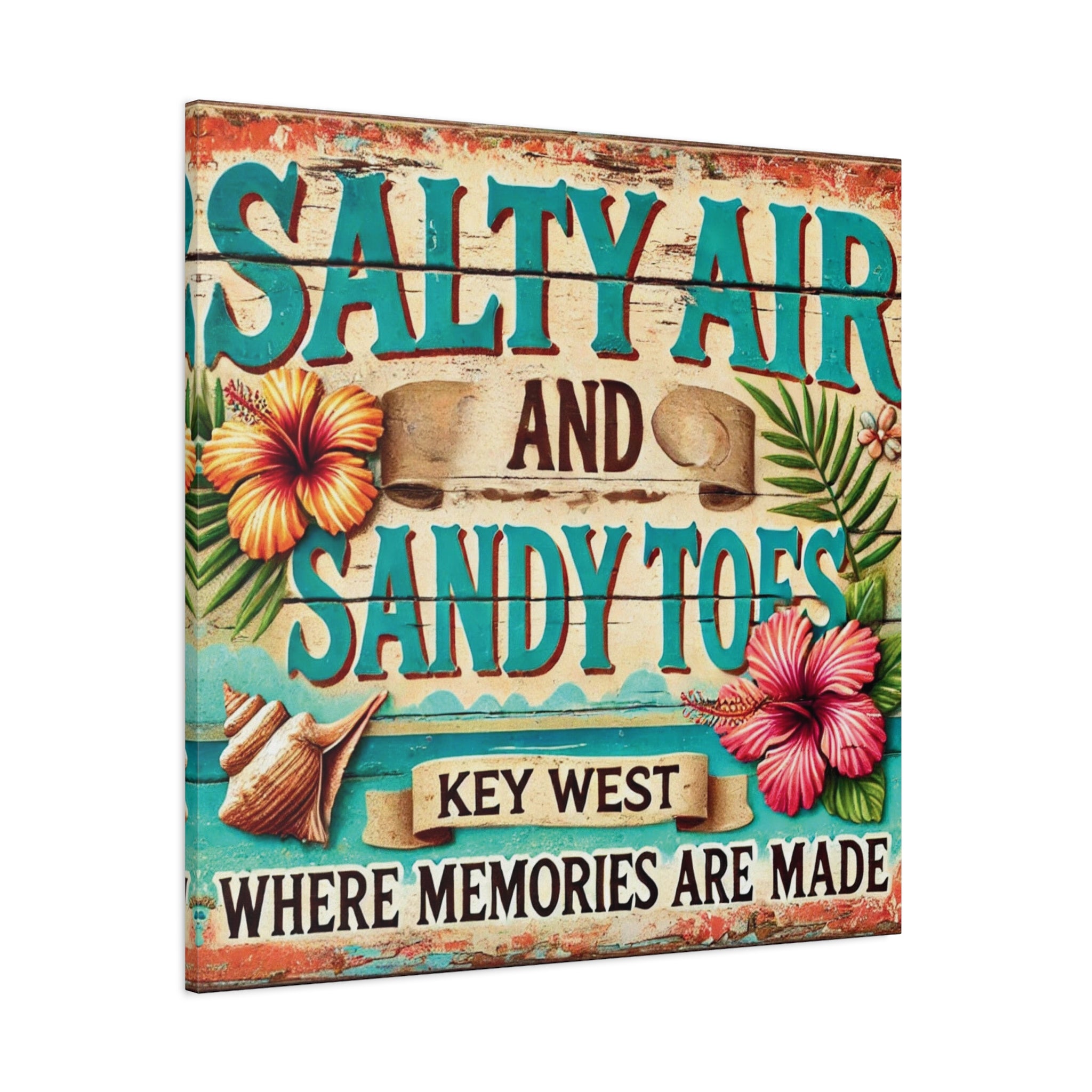Bring Key West Vibes Home with "Salty Air and Sandy Toes" Art Matte Canvas, Stretched, 1.25"