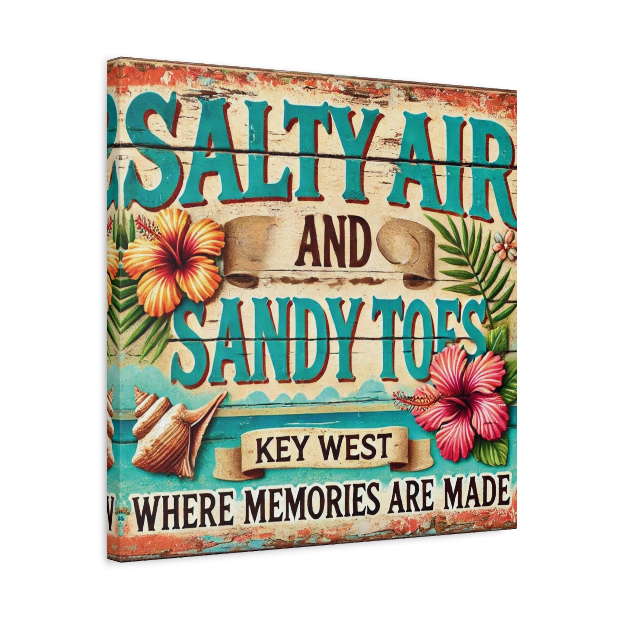 Bring Key West Vibes Home with "Salty Air and Sandy Toes" Art Matte Canvas, Stretched, 1.25"