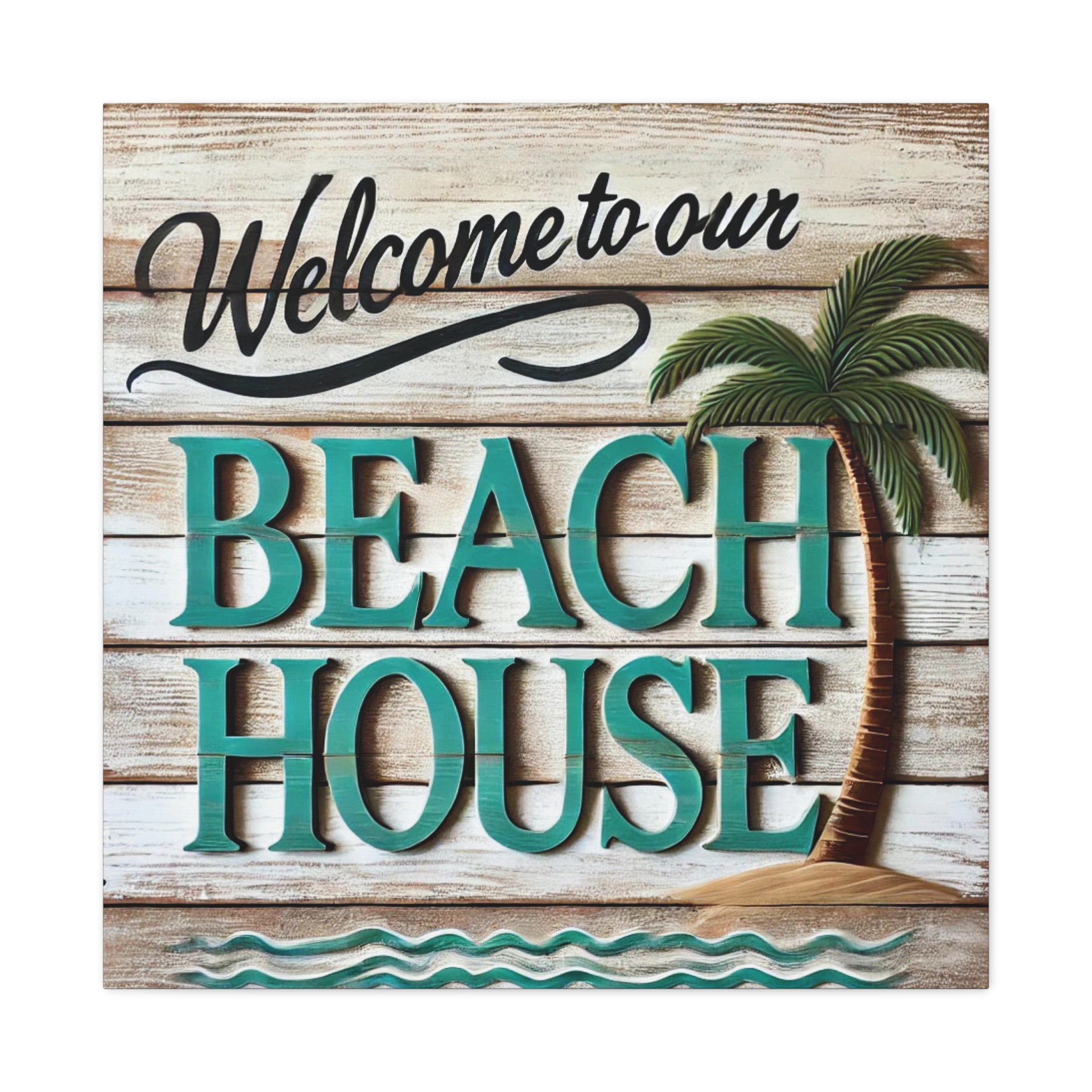 Transform Any Room with Our Charming Beach House Welcome Sign Matte Canvas, Stretched, 1.25"