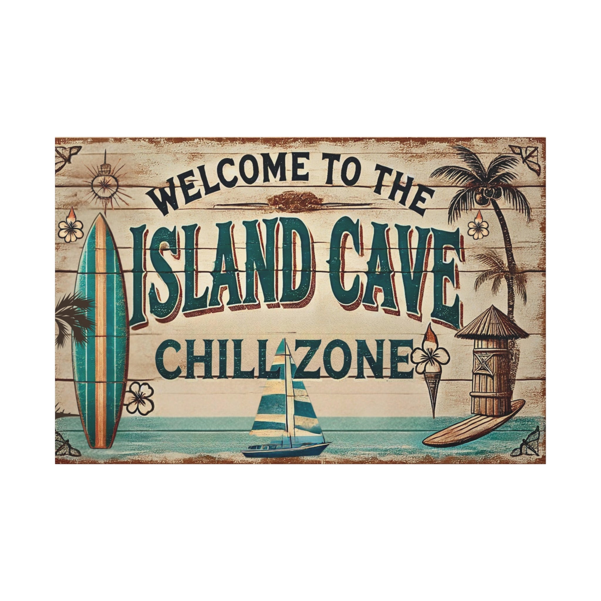 Unwind in Style with the ‘Island Cave Chill Zone’ Wall Art Matte Canvas, Stretched, 1.25"