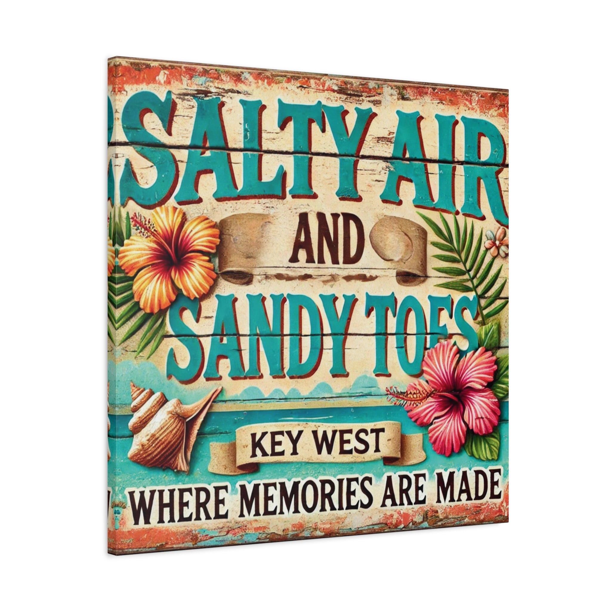 Bring Key West Vibes Home with "Salty Air and Sandy Toes" Art Matte Canvas, Stretched, 1.25"