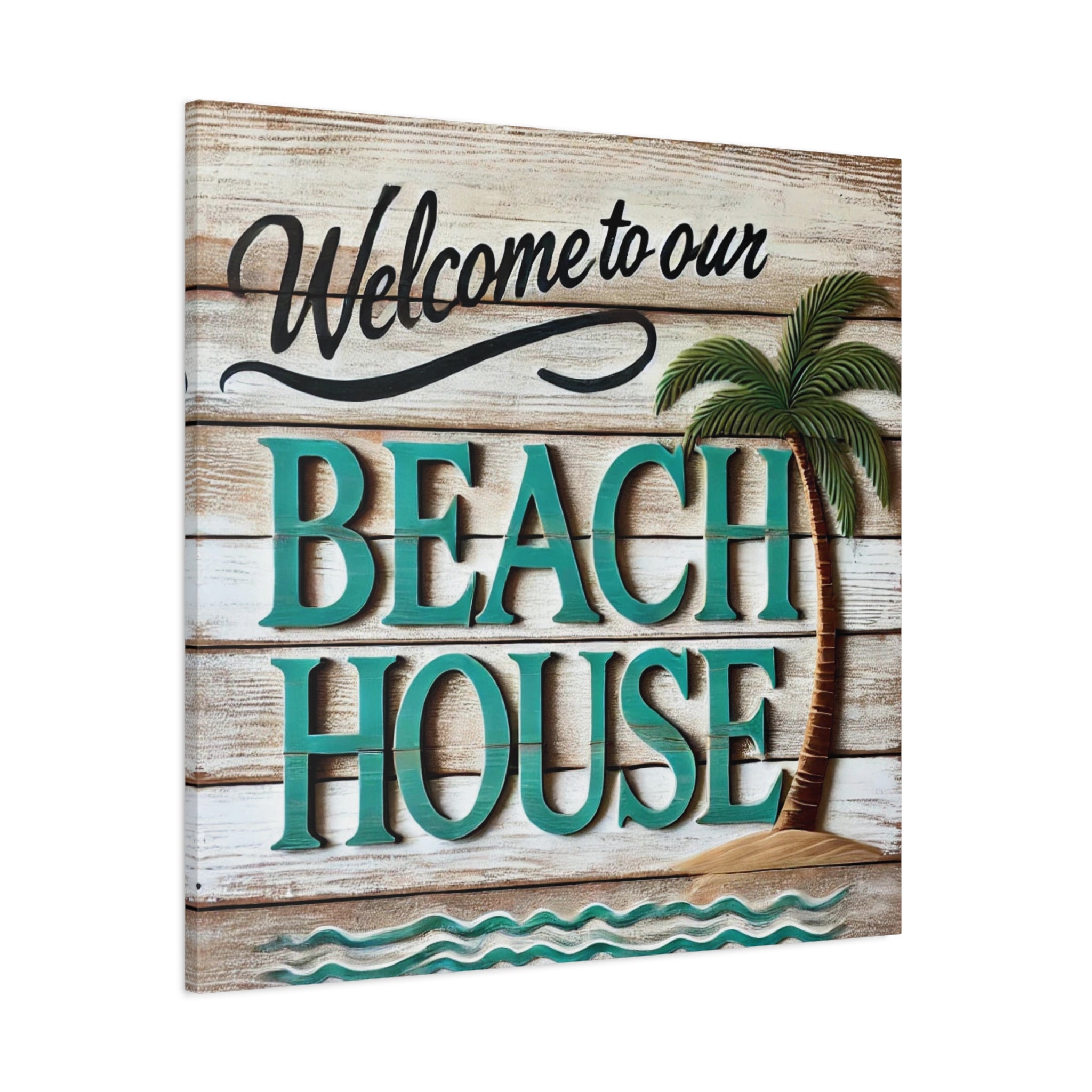 Transform Any Room with Our Charming Beach House Welcome Sign Matte Canvas, Stretched, 1.25"