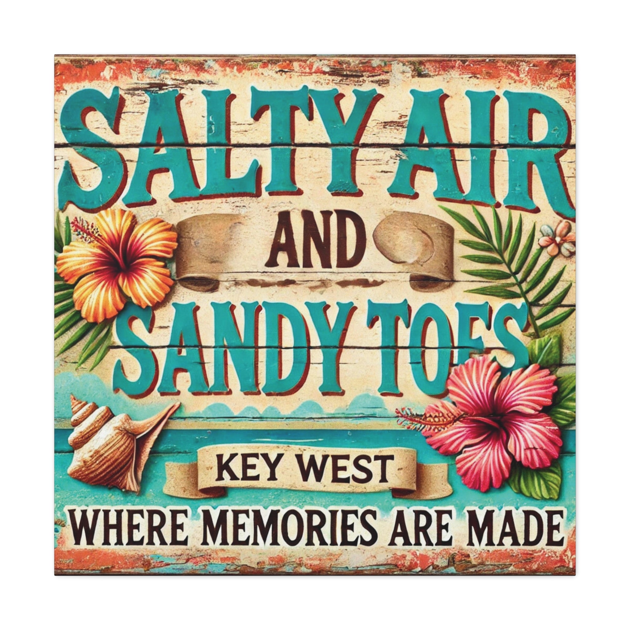 Bring Key West Vibes Home with "Salty Air and Sandy Toes" Art Matte Canvas, Stretched, 1.25"