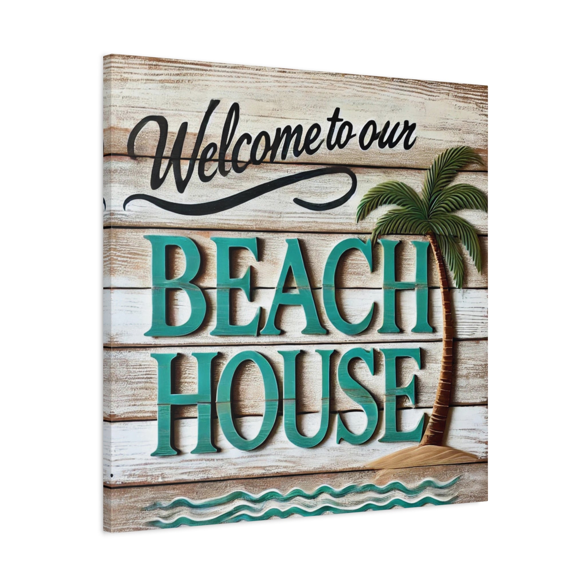 Transform Any Room with Our Charming Beach House Welcome Sign Matte Canvas, Stretched, 1.25"