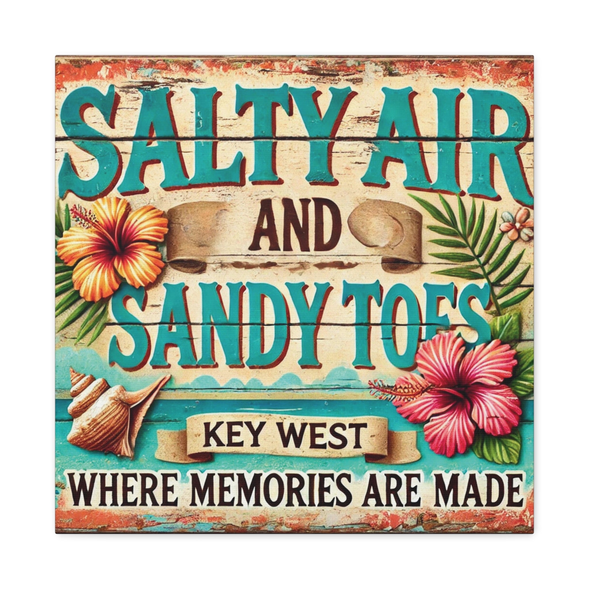 Bring Key West Vibes Home with "Salty Air and Sandy Toes" Art Matte Canvas, Stretched, 1.25"