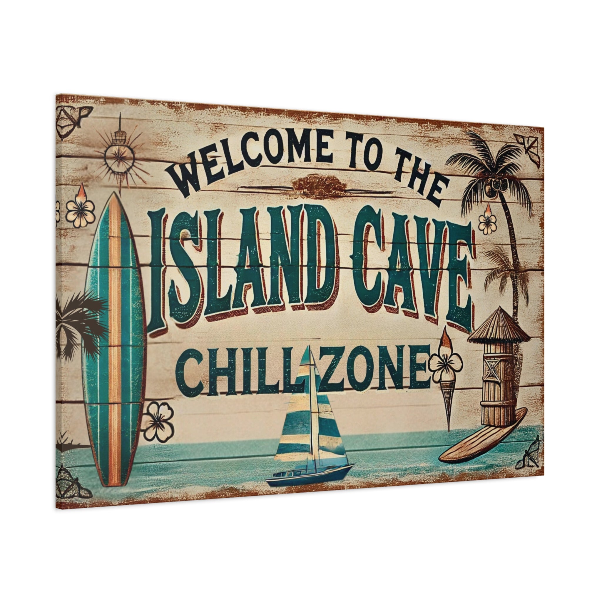 Unwind in Style with the ‘Island Cave Chill Zone’ Wall Art Matte Canvas, Stretched, 1.25"