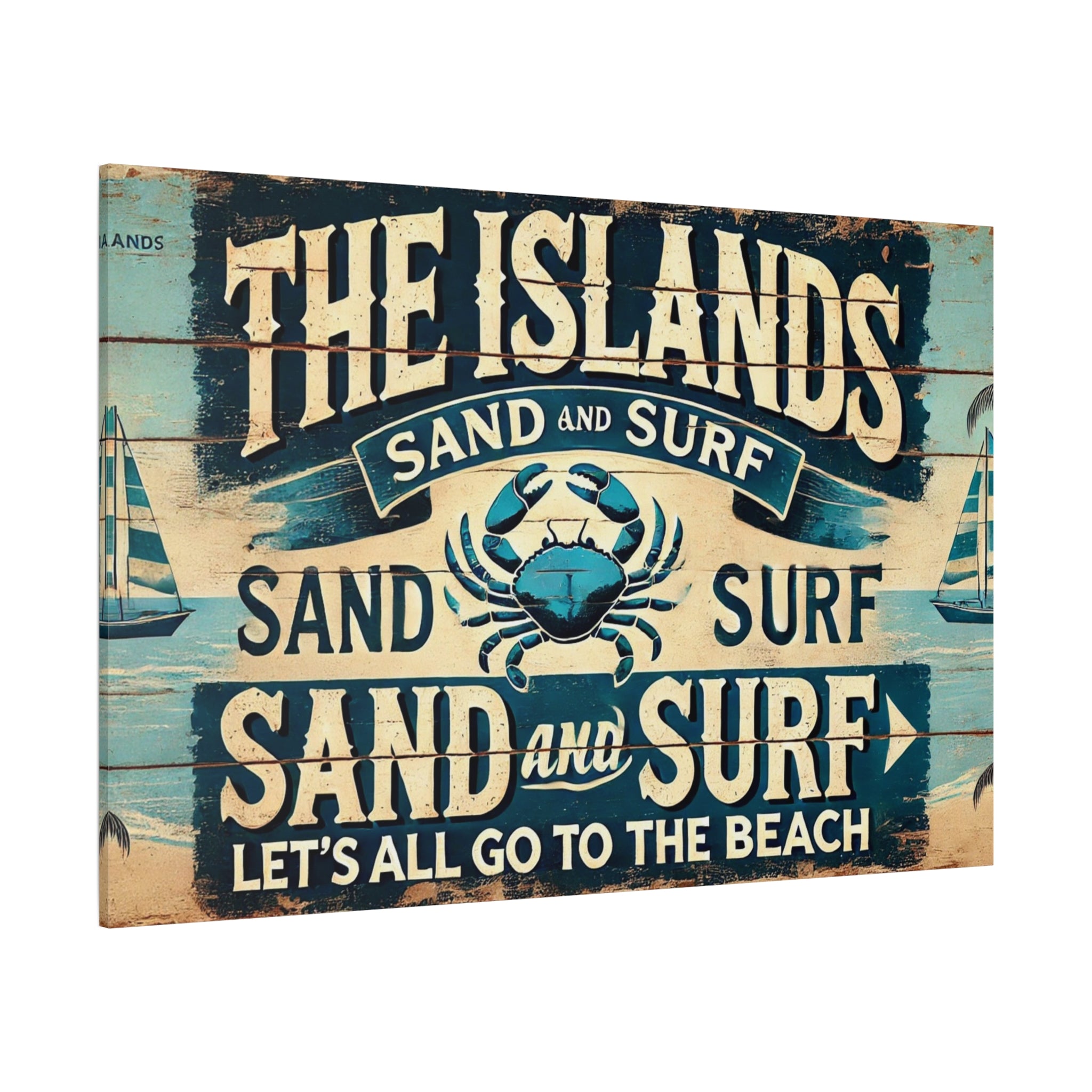 Sand and Surf Canvas Art – Coastal Decor with Vintage Flair Matte Canvas, Stretched, 1.25"
