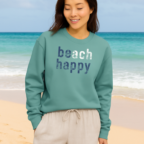 Beach Happy Sweatshirt ComfortWash® Garment Dyed Crewneck