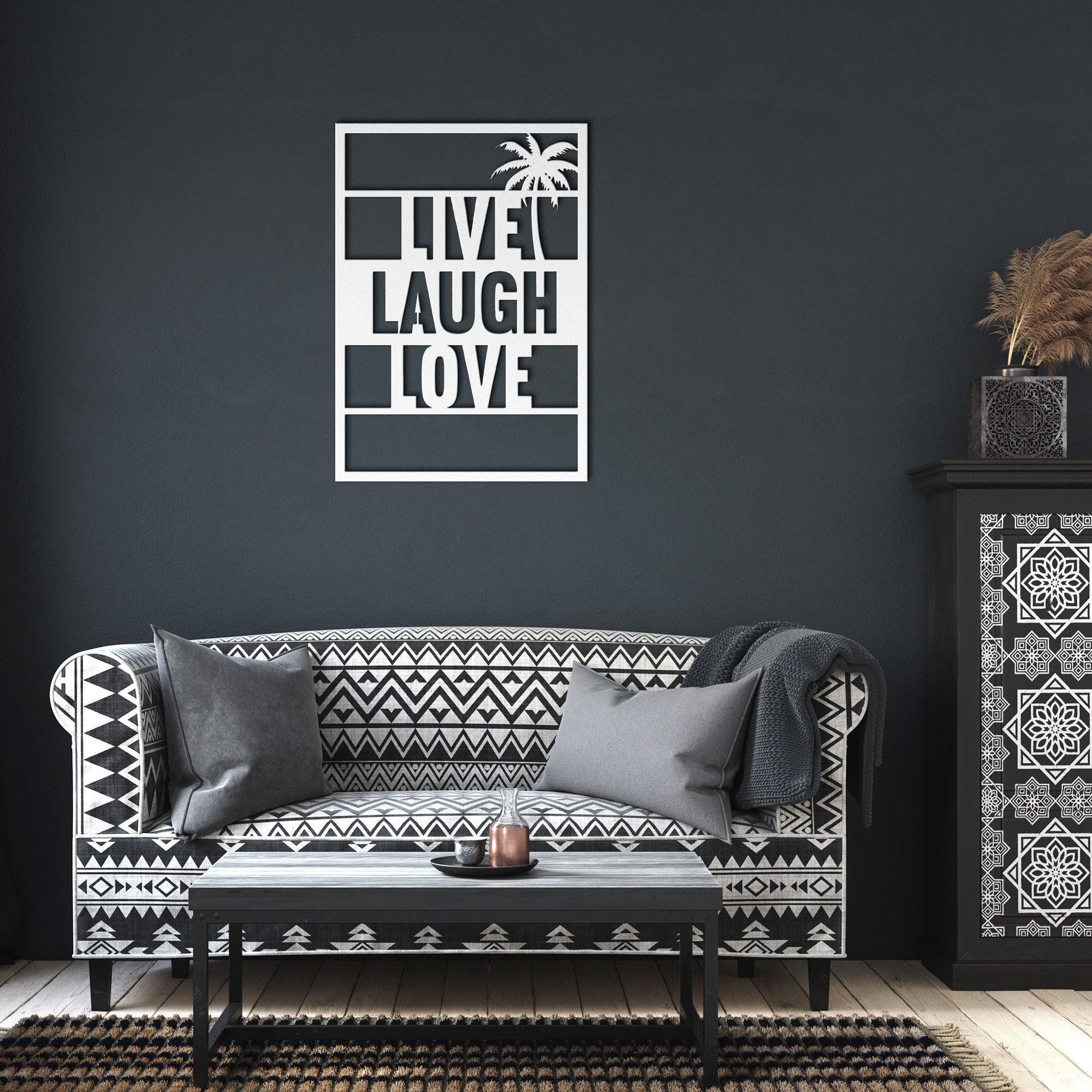 Live, Laugh, Love Island Metal Art